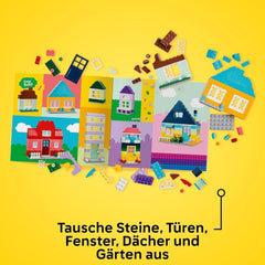 LEGO Classic Creative Houses, ensemble de briques de construction pour enfants, jouet de construction 850 briques, jouet de construction de maison avec accessoires, cadeau pour garçons et filles de 4 ans 11035 Ensembles de construction Beuche den LEGO-Store