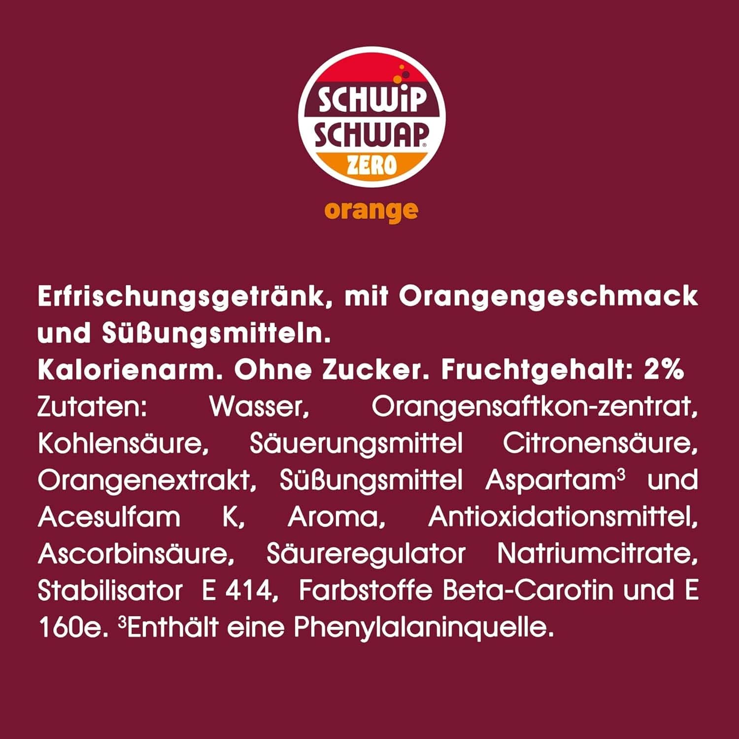 Schwip Schwap Zero Orange, băutură răcoritoare cu aromă de portocale, set 6 x 1,25 litri Bauturi fara alcool Naty Shop