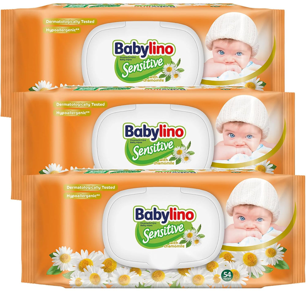 Lingettes pour bébés sensibles, 0 % de parfum, formule 98 % naturelle qui rétablit l'équilibre du pH de la peau, sceau de fraîcheur, 54 lingettes