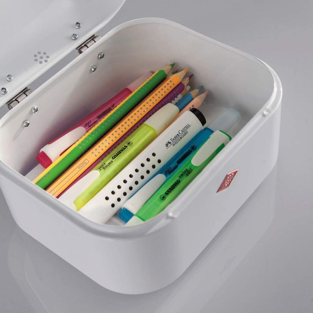 Wesco Mini Grandy Boîte à Pain Rose, Tôle d'Acier Enduit de Poudre, Trous d'Aération et Poignée Robuste Boîtes de Conservation des Aliments Naty Shop