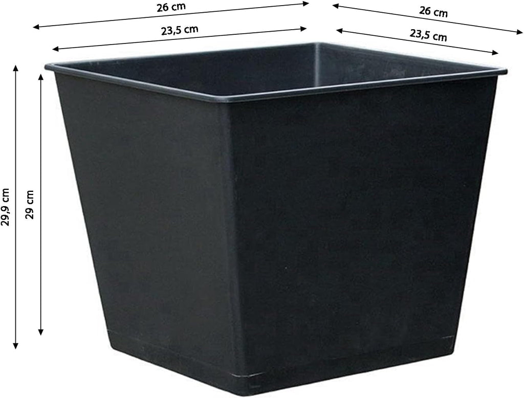 Ghiveci universal Dehner, plastic, negru, 30 x 26 x 26 cm