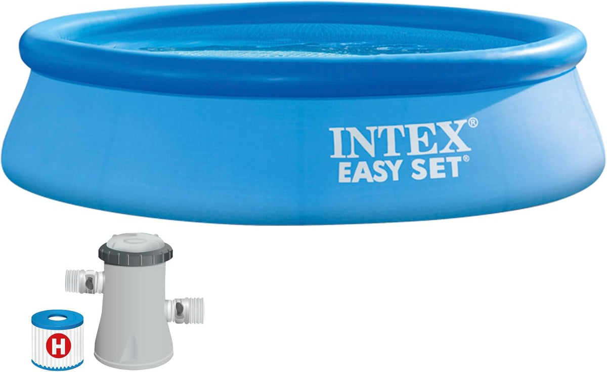Intex 28122NP - Piscine Hors Sol Ronde Easy Set, Pompe à Filtration 1250 L/h, 3853 L, PVC, Bleu, 305x76 cm