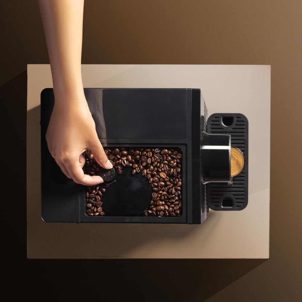 Machine à expresso compacte Cecotec Cremmaet Cube, 1350 W, système de pressage 10 g, système de pré-infusion, 19 bars, système thermobloc, 5 réglages de mouture, panneau de commande tactile