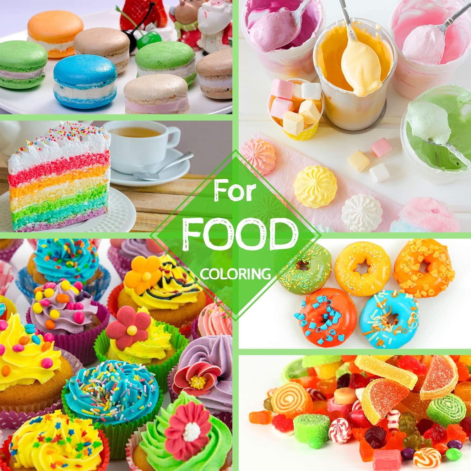 Lot de 12 colorants alimentaires liquides, 10 ml chacun couleur Naty Shop