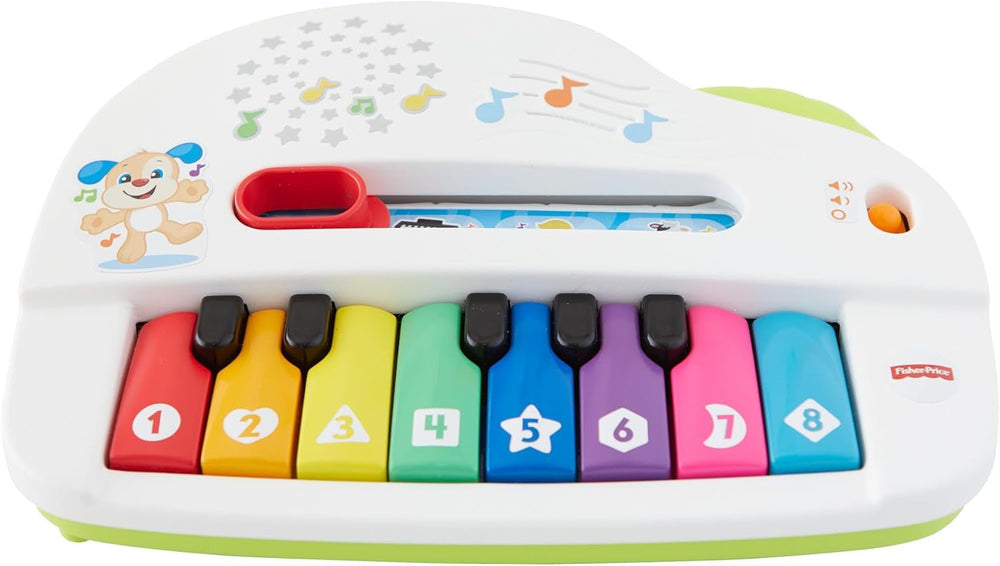 Fisher-Price Premier clavier pour bébé - piano jouet portable avec 4 options de lecture, chansons, lumières et sons, apprentissage ludique, version : UK-anglais, GFK04 Baby Toys Naty Shop Polish