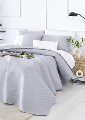 Todocama Fine Boutique Couvre-lit avec motif piqué, pour printemps, été, automne et hiver, 100% microfibre super douce, couverture multifonctionnelle, 140/150/160-250 X 260 cm, gris clair Lits et couvertures Beuche den Todocama-Store
