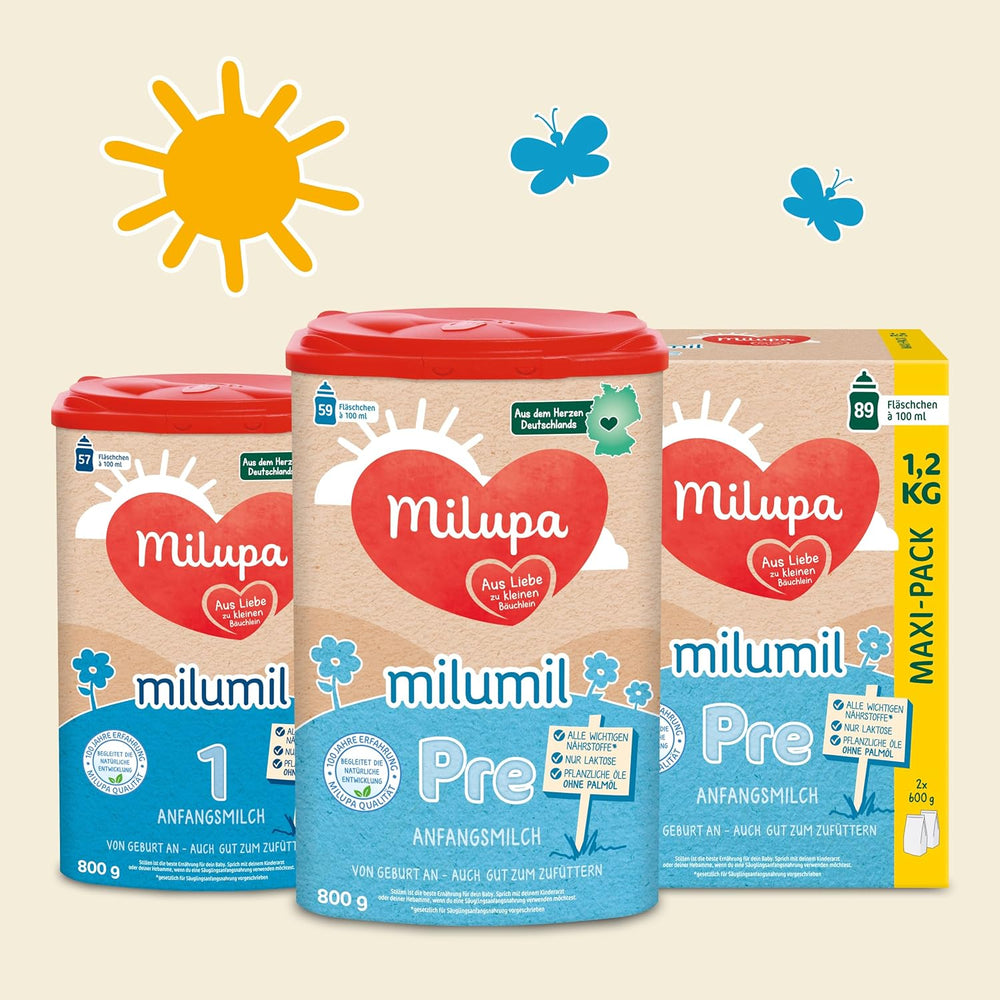 Milumil Milupa Lait en poudre pour bébé, le premier lait depuis la naissance, 800 g