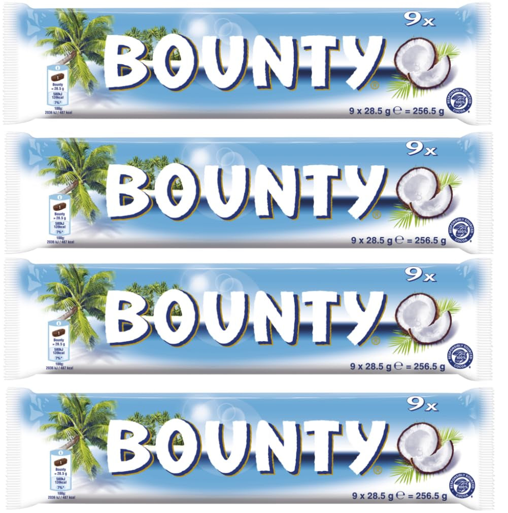 Barres de chocolat Bounty | Noix de coco et chocolat | Différentes tailles de conditionnement