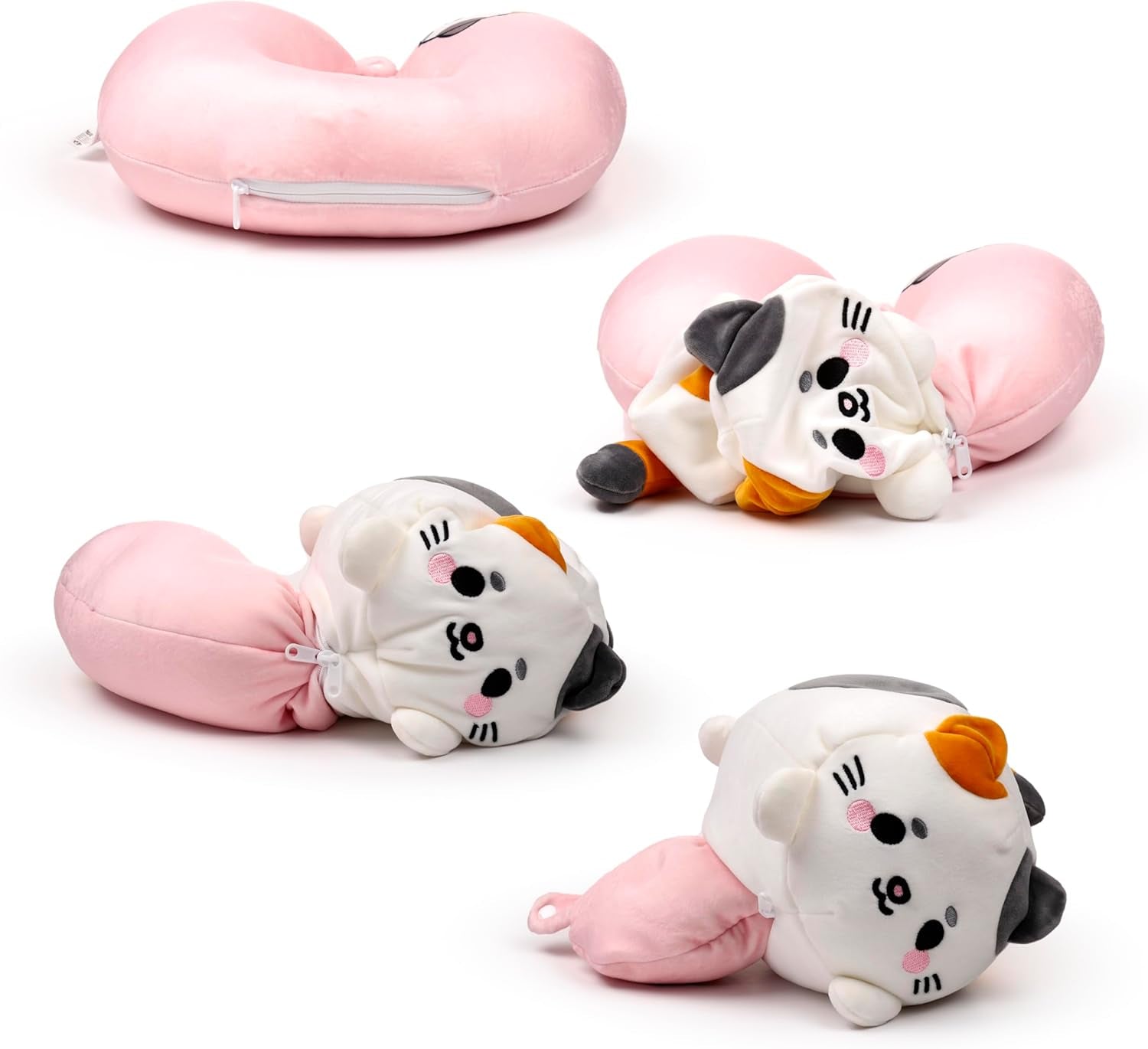 Puckator Swapseazzz Oreiller de voyage en peluche 2 en 1 Lola La Gatta Blanc Oreillers de voyage standard Naty Shop