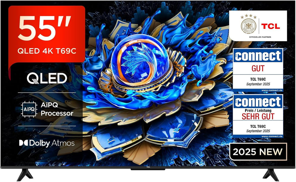 Televizor LED mini TCL 50C61KS QLED, 50 de inci, rezoluție 4K HDR Premium, Dolby Vision și Atmos, sunet Onkyo 2.0, Smart TV cu Google TV, Game Master, HDMI 2.1, AirPlay 2, Google Assistant și Alexa