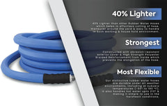 Furtun de grădină din cauciuc AG-Lite BSAL5810, pentru apă caldă și rece, ultra-ușor și super-rezistent, 1,6 cm x 3 m