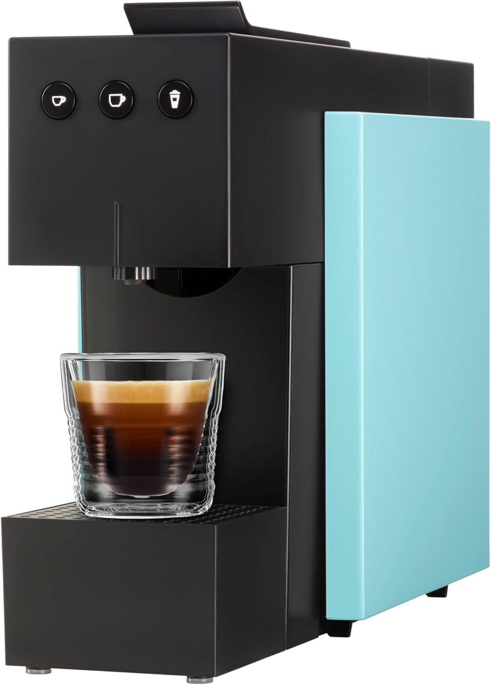 Machine à expresso avec capsules K-FEE SQUARE pour café, thé et cacao | Expresso compact | Chauffage rapide | Réservoir d'eau de 0,8 l | 19 barres | Noir piano