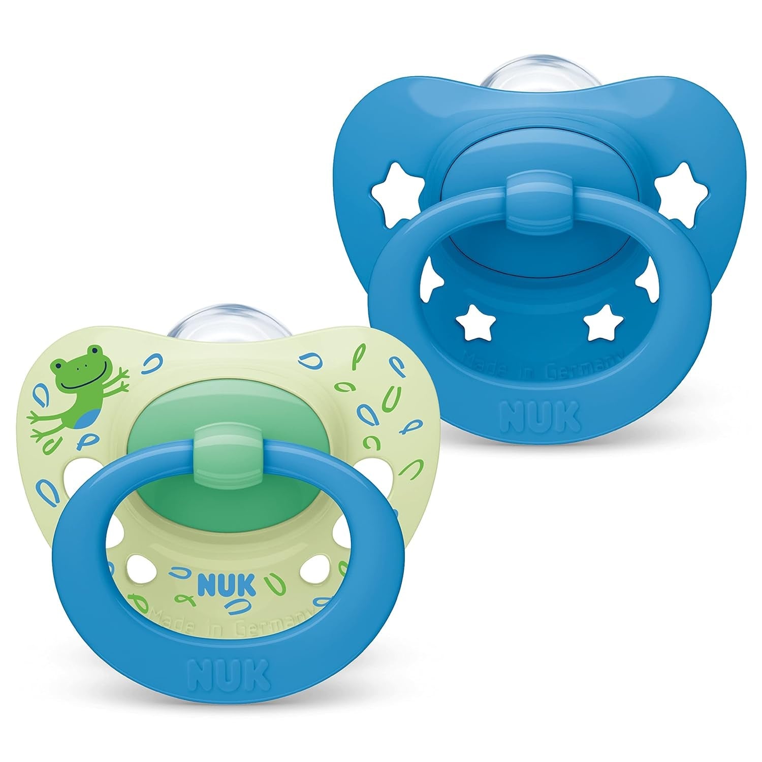 Sucettes NUK Signature pour bébés | 0-6 mois | Calme 95 % des bébés | Sucettes en silicone en forme de cœur sans BPA | Avec couvercle | Coeurs roses | Paquet de 2
