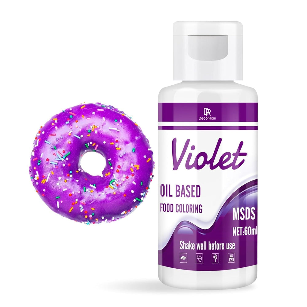 Farines à mélanger pour chocolat - 60 ml de couleurs à base d'huile pour fondant, décoration de gâteaux, dos - Colorant alimentaire fluide pour beurre de cacao, crème au beurre, cuisine (noir) Naty Shop Violett