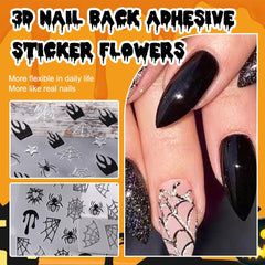 Autocollants d'ongles 3D Halloween, autocollants d'ongles stéréoscopiques 5D, décorations d'ongles, accessoires de conception d'ongles 5 pièces