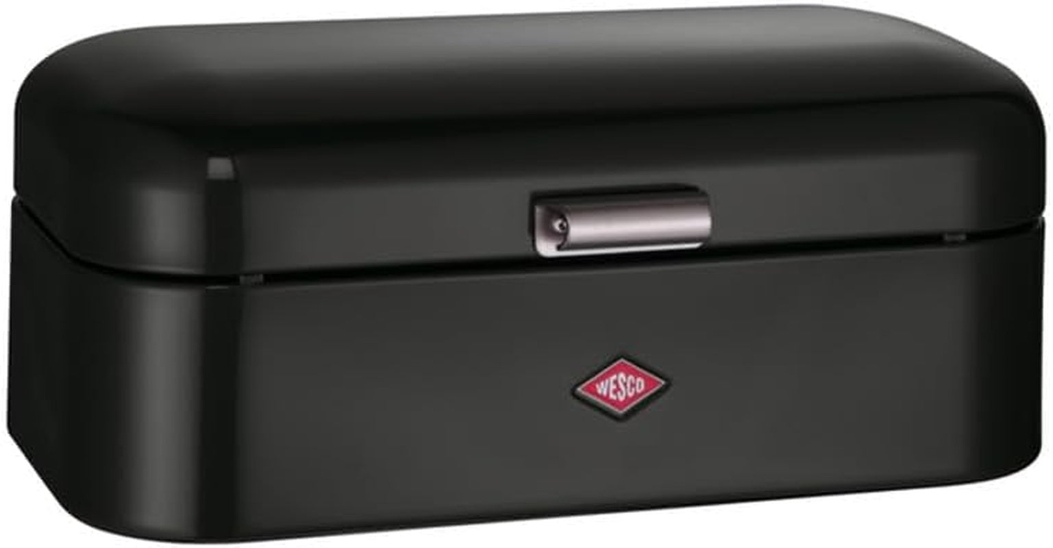 Wesco Grandy Boîte à pain en noir mat, tôle d'acier revêtue de poudre, trous d'aération et poignée robuste, boîtes de conservation des aliments Naty Shop Noir