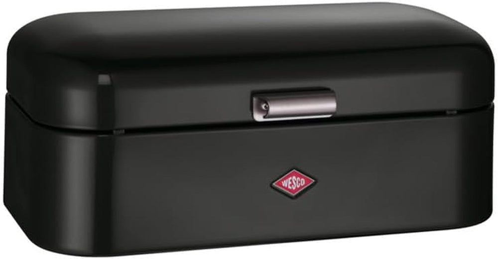 Wesco Grandy Boîte à pain en noir mat, tôle d'acier revêtue de poudre, trous d'aération et poignée robuste, boîtes de conservation des aliments Naty Shop Noir