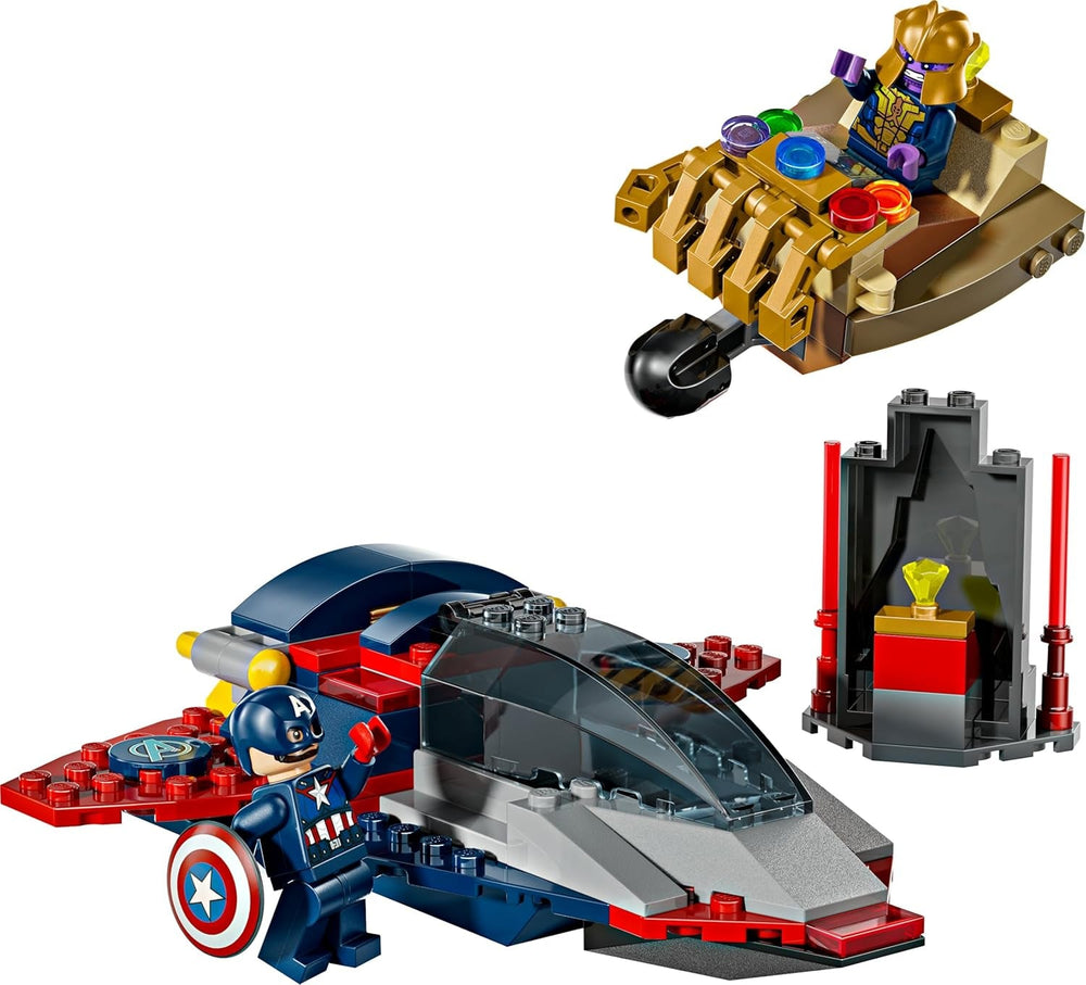 LEGO ǀ Marvel Captain America vs. Thanos - Kinder Spielzeug mit Minifiguren - Kreatives Geschenk für Jungen und Mädchen ab 4 Jahren - Superhelden Spielset zum Ausstellen und Sammeln - 76319