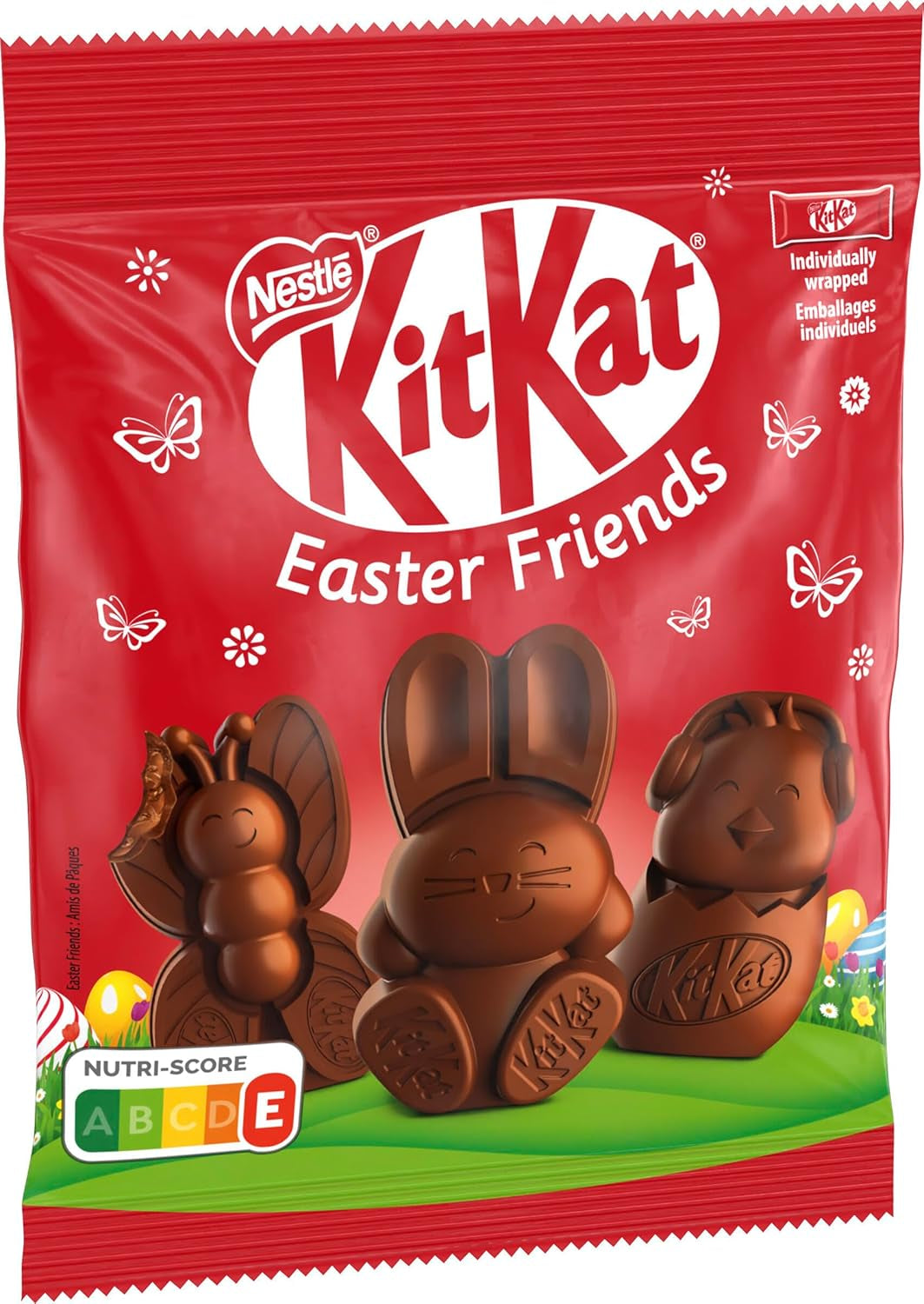 NESTLÉ Prietenii de Paște, mini figurine de Paște din ciocolată cu lapte cu bucățele crocante, 1 pachet (1 x 65g)