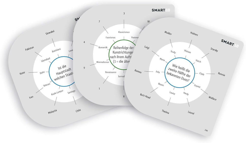 Piatnik 7167 - Smart 10 | Le jeu de société révolutionnaire « Je-sais-tout » | Pour les amateurs de quiz | Qui est le roi des quiz ? | 12 ans et plus | Questions de connaissances de A à Z | Pour la maison et l'extérieur