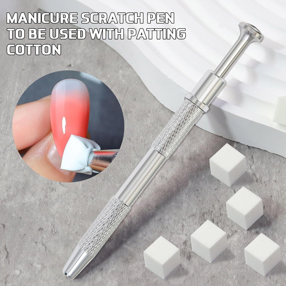 100 pièces Nail Art Schwamm Mit Piercing Zange,Nail Art Schwamm Mit Piercing Kugel Aufdreher,Applicateur de pinceau éponge,Nagelkunst-Rendering-Werkzeuge,Pour les modèles de Nail Art dégradés.