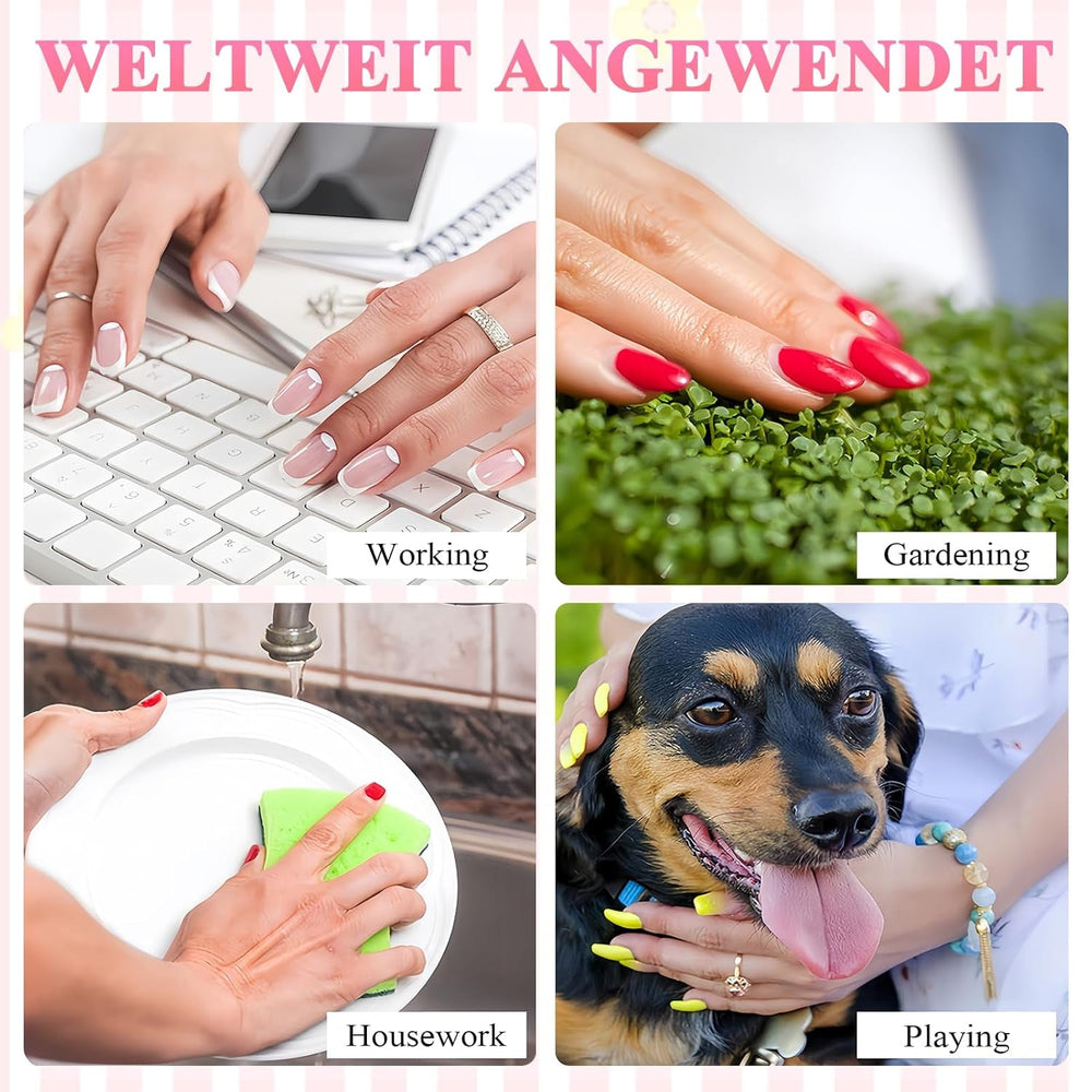 Ongles français autocollants rose clair – 32 pièces à coller sur ongles français – Faux ongles carrés courts – Colle respirante sur ongles artificiels – Faux ongles à couverture complète pour femme (rose clair)