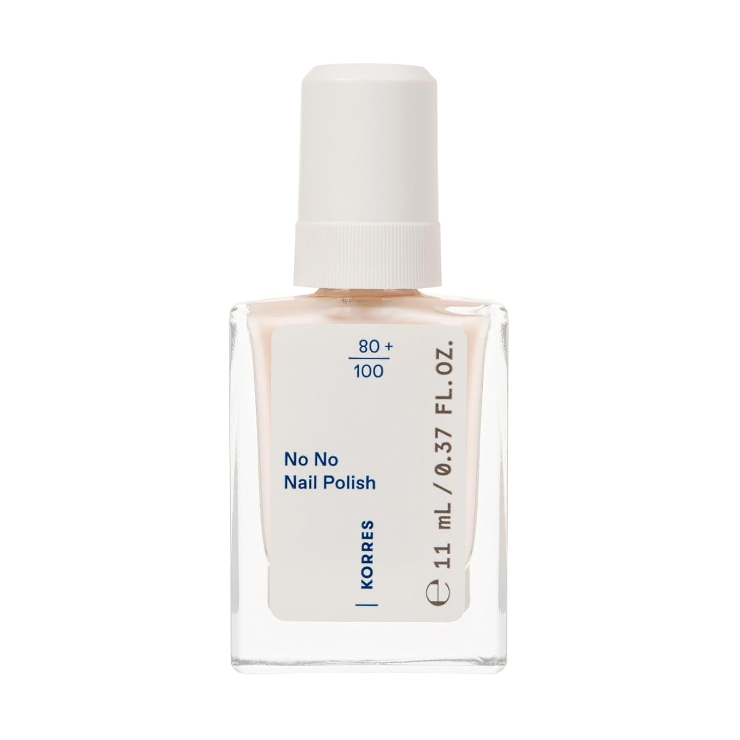 KORRES Base de vernis à ongles No No - Base 10 % végétalienne sans démoulage, pour une couleur longue tenue et résistante aux éclats, 11 ml - Ongles naturellement manucurés, sans substances nocives