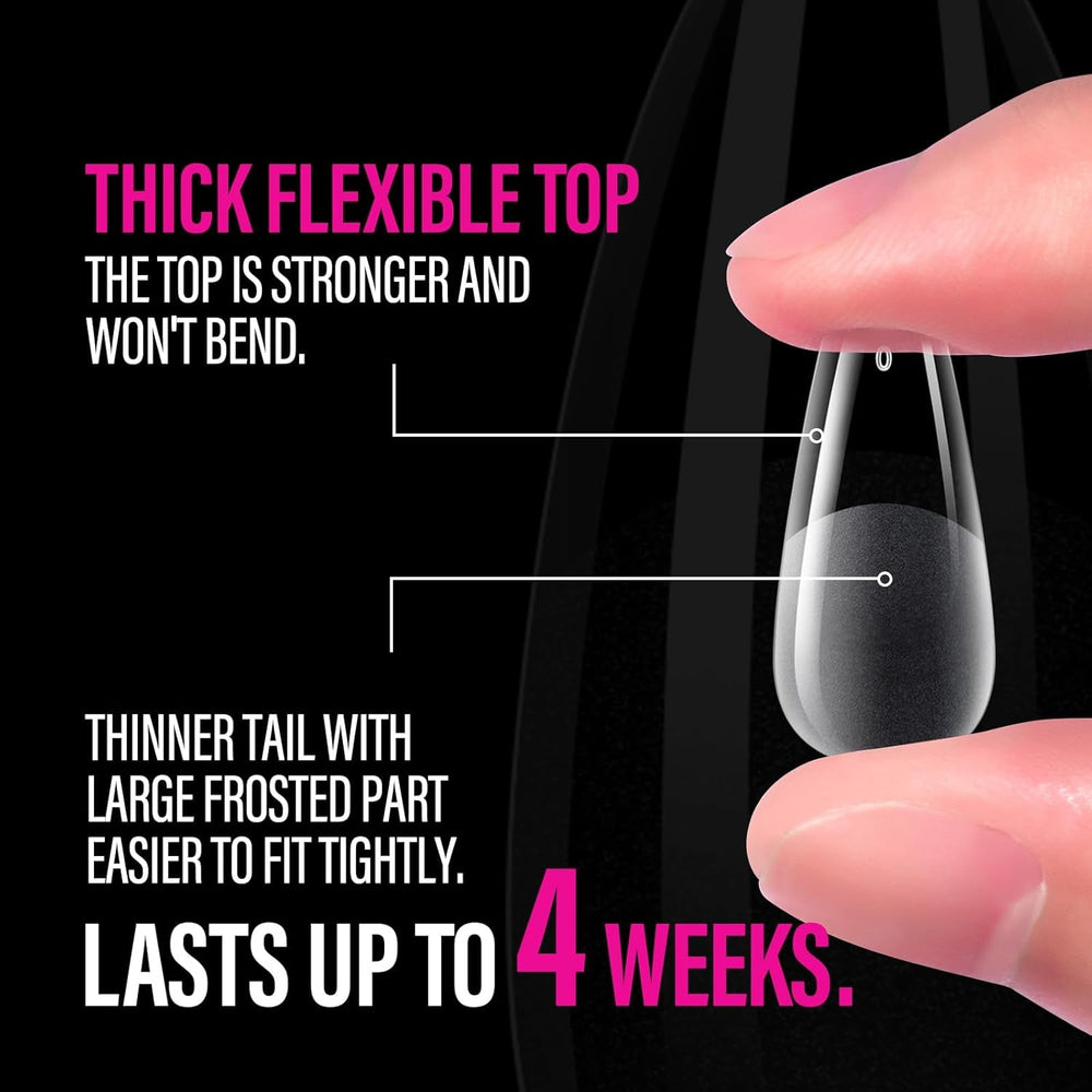 Types d'ongles en Gel moyen Ballerine, 504 pièces: pointes d'ongles en Gel PMMA, Extensions d'ongles, ongles artificiels, 12 tailles