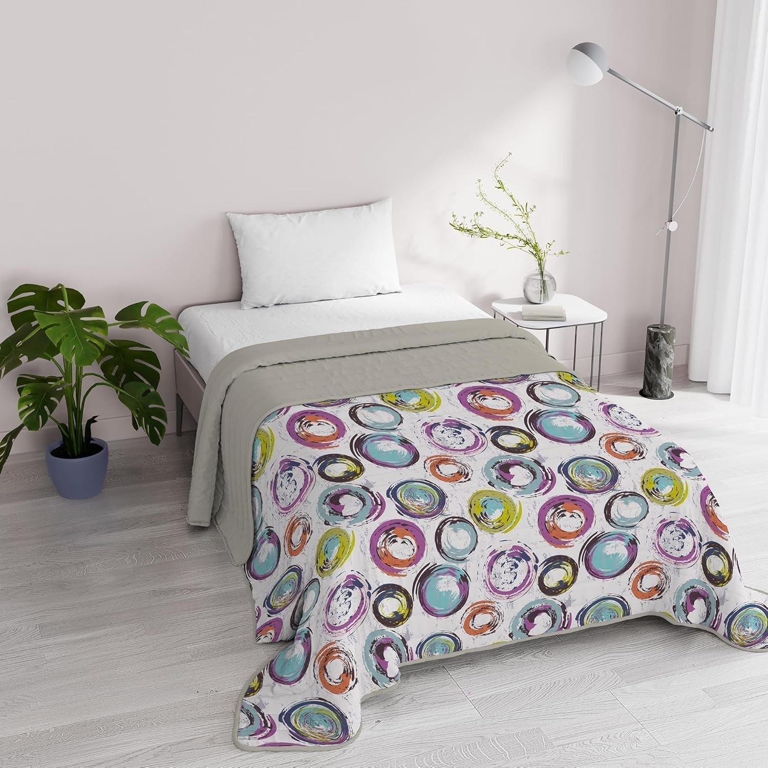 Literie italienne fantaisie microfibre été 1.5 lits Murrine courtepointes & courtepointes Naty Shop cercles abstraits 1 Posto E Mezzo