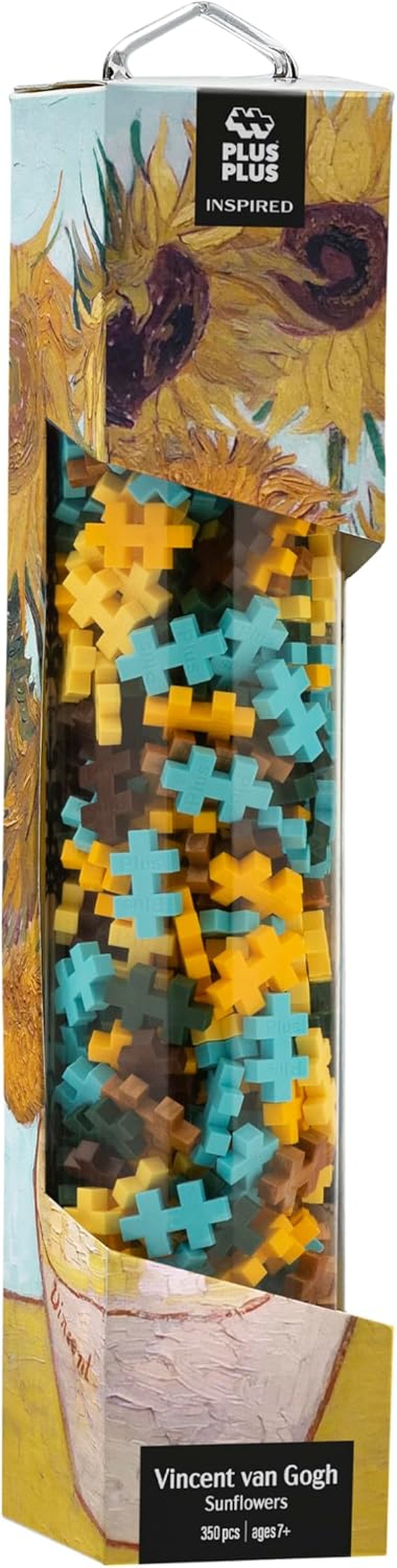 Plus-Plus 5163 Geniales Konstruktionsspielzeug, Sonnenblumen von Vincent Van Gogh, Inspired-Edition, Kreativ-Bausteine ​​​​Tube, 350 pièces, Tournesols