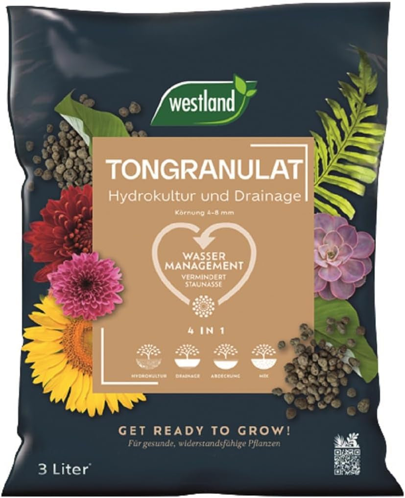Westland Clay Granules, 5 L - Granules pour plantes idéales pour la culture hydroponique, substrat drainant sans additifs chimiques, pour usage intérieur et extérieur