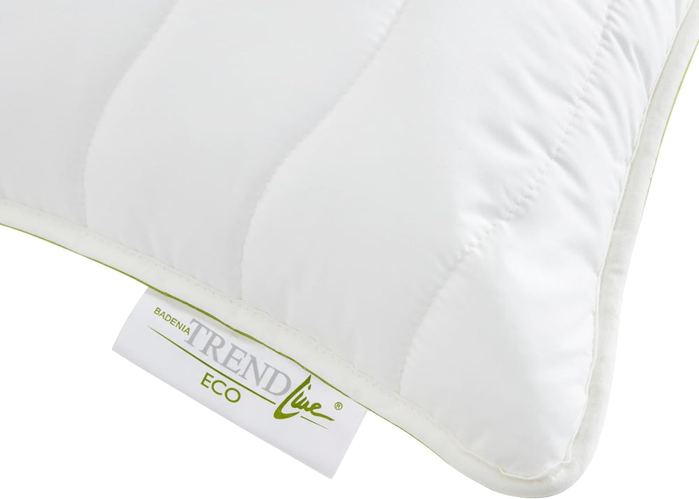 Oreiller Badenia Trendline Eco Aerelle Bleu 80 X 80 Cm, blanc, certifié Oeko-Tex, produit selon la norme de qualité allemande Oreillers standard Naty Shop