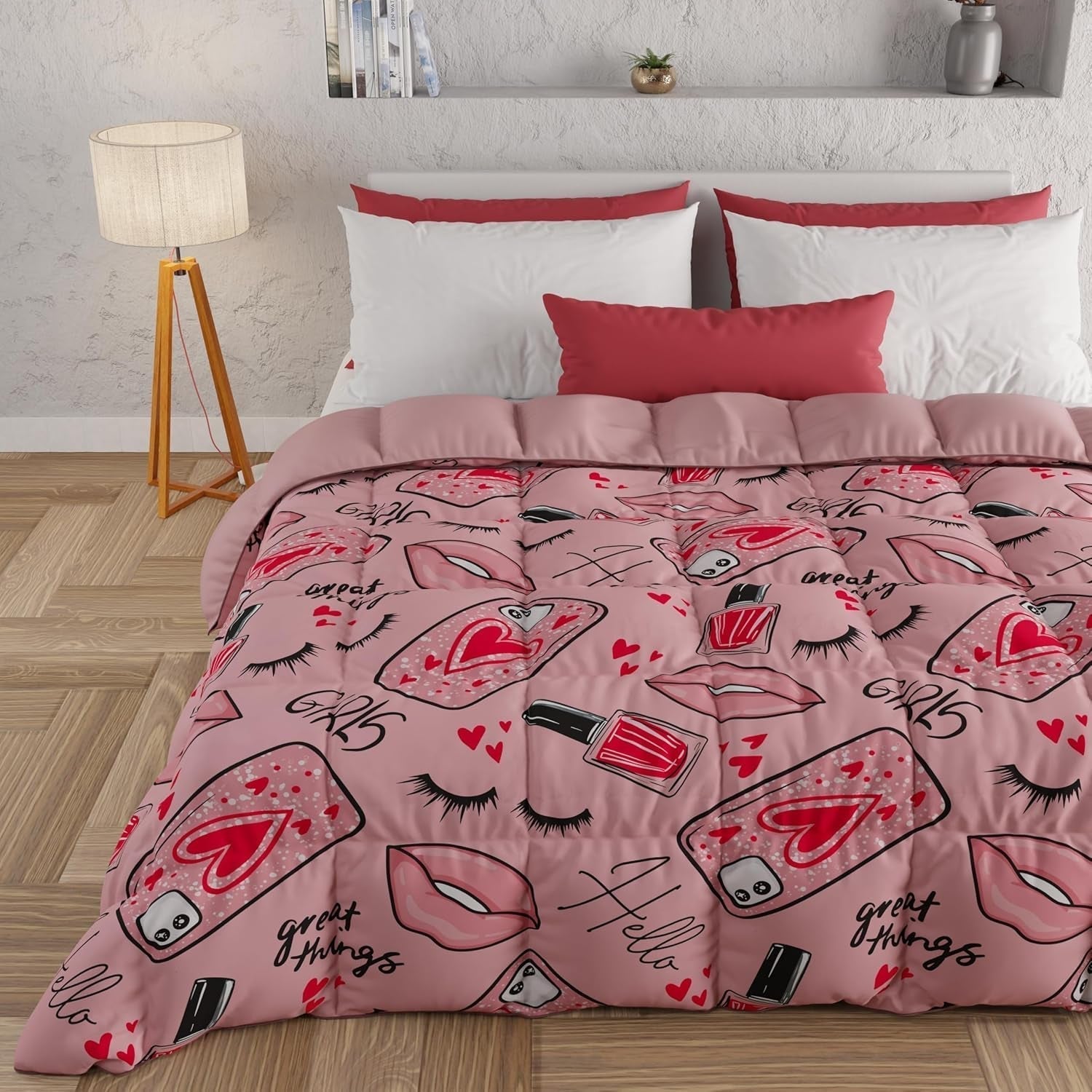 PETTI Artigiani Italiani - Couette d'hiver, Couette d'hiver, Couette simple, Double face, Impression monochrome et numérique, microfibre 100% hypoallergénique, Fabriqué en Italie