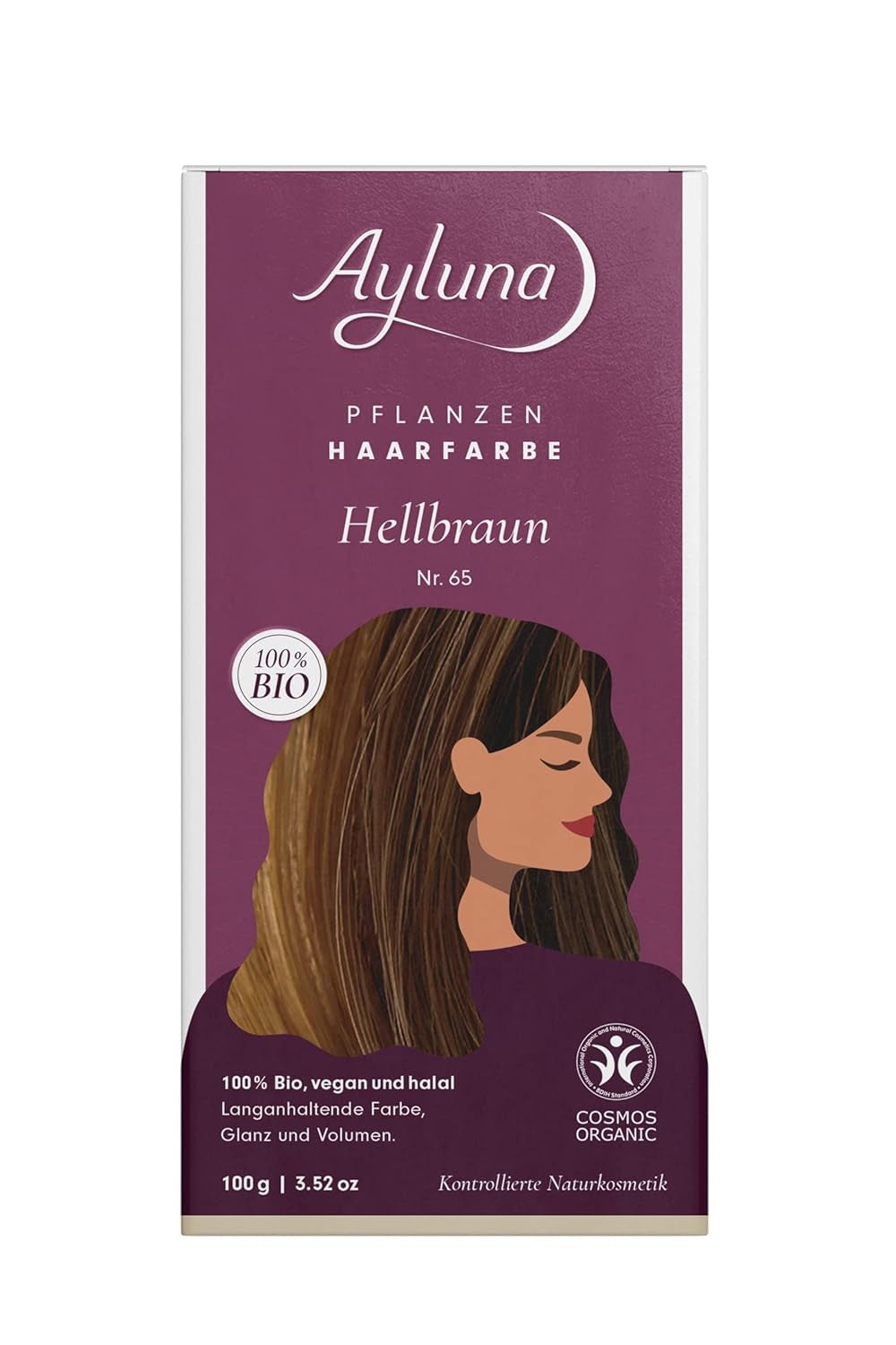 Vopsea de păr vegetală 60 chilli red, vopsea de păr vegană cu henna, madder indian, schinduf și mușețel, pentru culoare de lungă durată, strălucire și volum, fără amoniac, 100% acoperire pentru părul gri, 100g Vopsea pentru par Naty Shop Maro deschis 65 100 G (1 pachet)