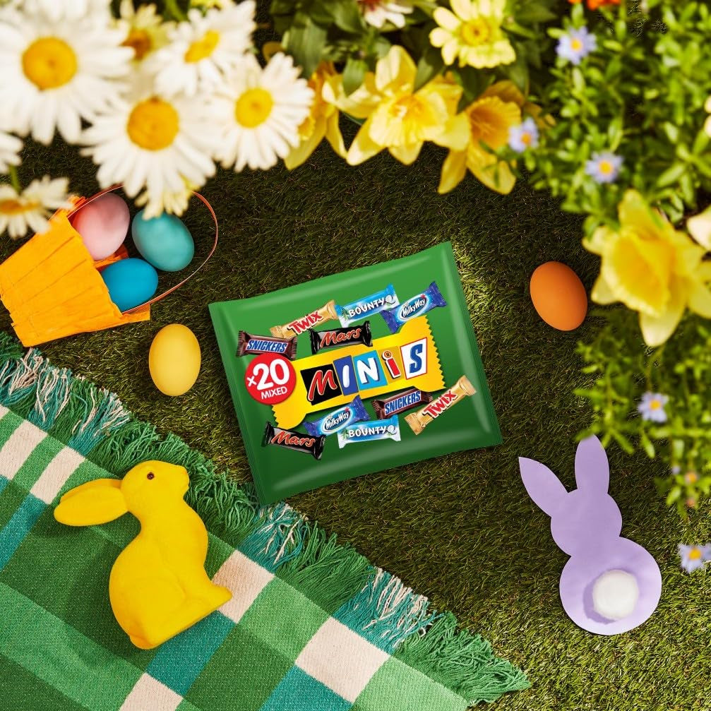 Mini paquet de chocolat mélangé en vrac, 20 mini collations au chocolat (Mars, Snickers, Bounty, Twix, Milky Way), comme bonbons, cadeau de chocolat, boîte de bonbons, 400 g