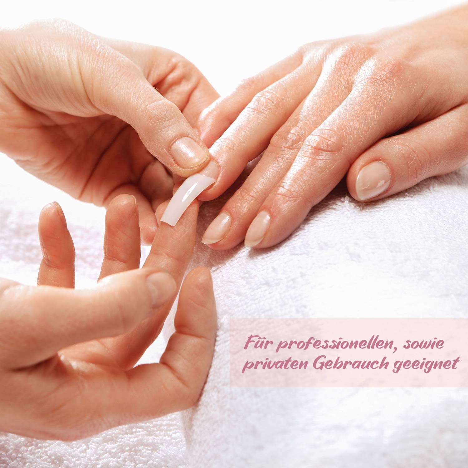 ® Ongles artificiels à coller 500 pièces Faux ongles - Ongles en gel stables - Ongles de qualité studio (couleur naturelle)