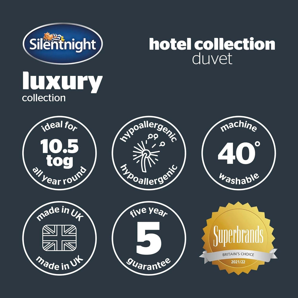 Couette Silentnight Hotel Collection 10,5 Tog - lit double, polyester, blanc Couettes et couettes Naty Shop