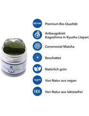 Matcha biologique de qualité supérieure du Japon, qualité cérémoniale, sans pesticides, poudre extra fine en boîte de 30 g, saveur de thé vert intense et délicate, convient pour latte, smoothie, qualité cérémoniale