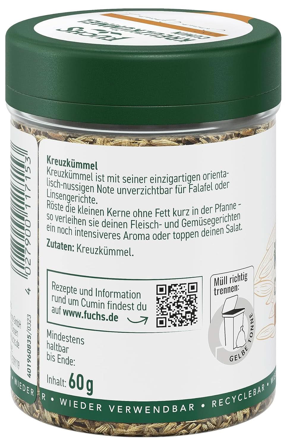 Fuchs - Cumin entier, 60 grammes Condiments Naty Shop