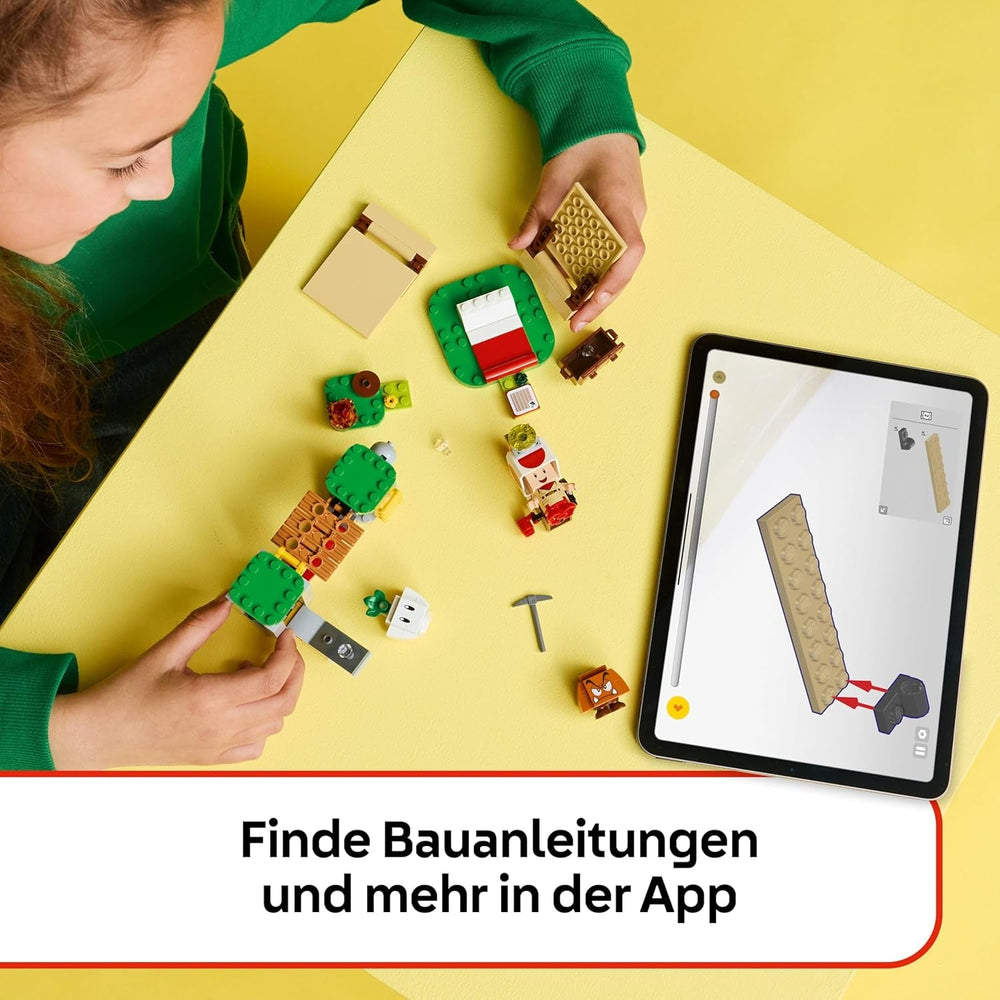 LEGO Super Mario Captain Toad-Camp- Interaktives Spielzeug mit 3 Figuren - Gumba, Zelt & einstürzender Brücke - Kinder Mitbringsel - Spielset - Gamer Geschenk für Jungen & Mädchen ab 6 Jahren - 72040