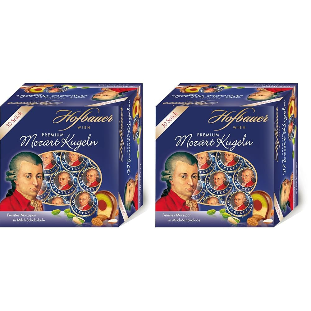 Hofbauer Vienna Mozart Balls, Boîte de chocolat au lait 600 grammes (30 pcs.) Naty Shop