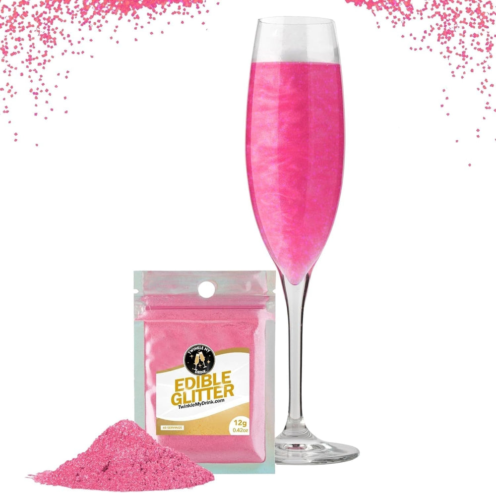 Twinkle My Drink® Paillettes comestibles pour boissons, couleurs assorties, 12 grammes Naty Shop Rose