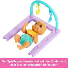Poupée Barbie Skipper et chambre de bébé avec accessoires, comprend des poupées jumelles, 1 berceau, 1 balançoire, 1 bascule et plus, HXM99 Naty Shop Dolls
