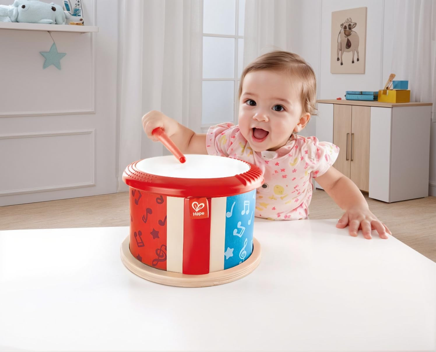 Tambour en bois double face Hape | jouet musical pour petits enfants Jucarii Bebe Naty Shop