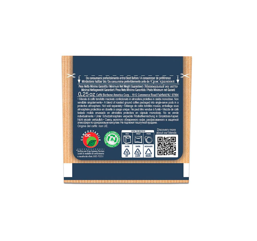 Caffè Borbone Kaffeepads compostables, bleu Kaffeemischung - 50 tampons - compatibles avec les tampons en papier du système ESE 44 mm