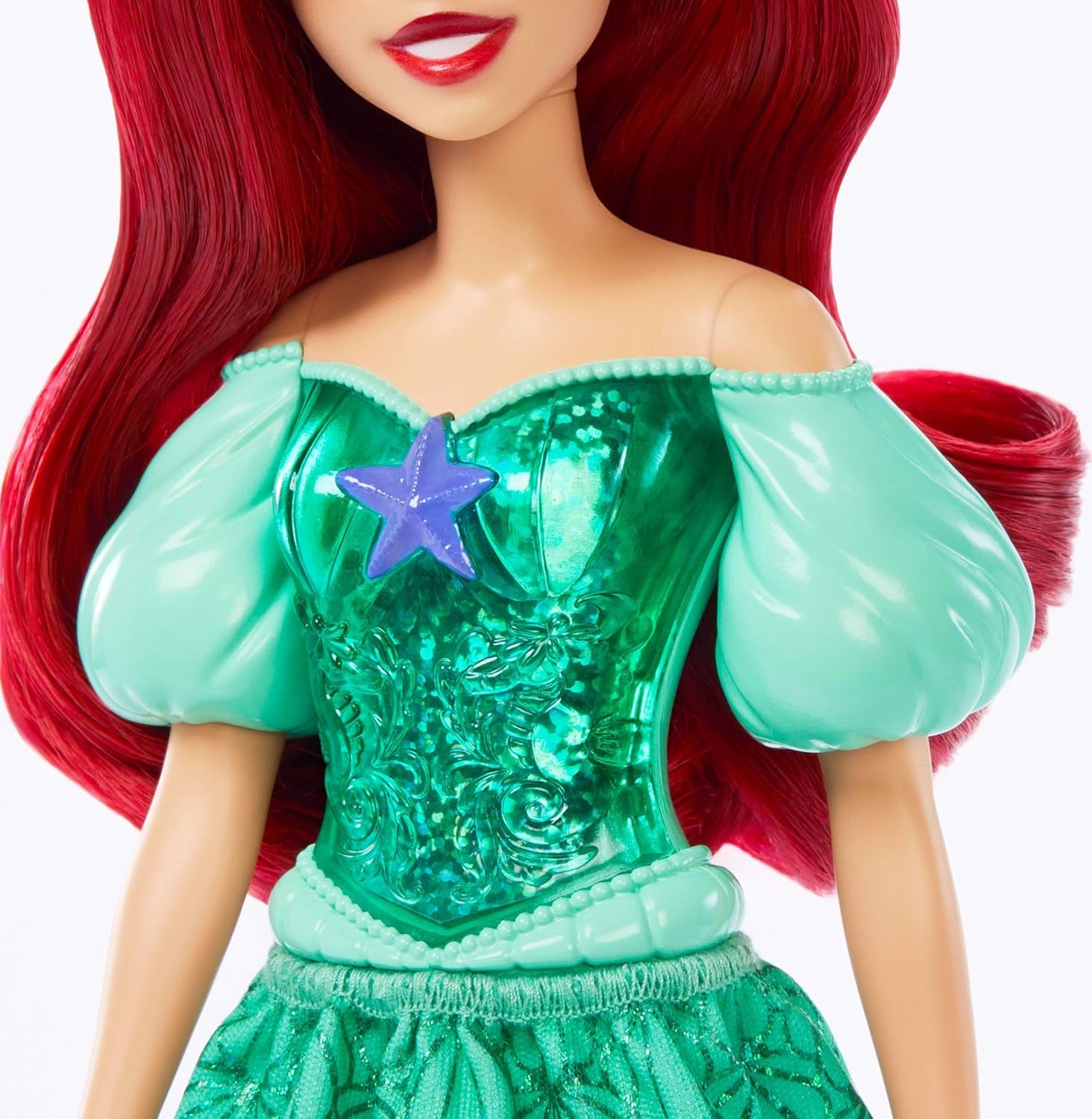 Mattel Disney Princess Ariel Poupée, cheveux longs, positionnables, chaussures et bandeau amovibles, cadeaux Disney, jouet pour 3 ans et plus, HLW10