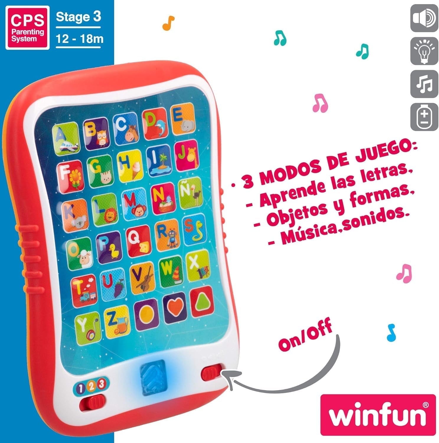 Winfun ColorBaby 44256 Plateau d'apprentissage avec lumière et son Jouets pour bébé Naty Shop