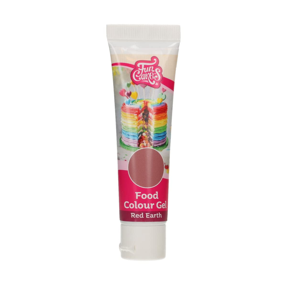 Gel Colorant Alimentaire Terre Rouge Funcakes : Colorant alimentaire très concentré pour pâtes, crèmes, fondants, pâte d'amande et pâtisseries. Dosage facile. Une seule goutte pour créer des couleurs vibrantes. Halal. 30g.