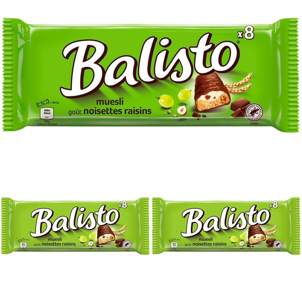 BALISTO® Multipack Muesli, céréales et raisins secs, 8x18,5g