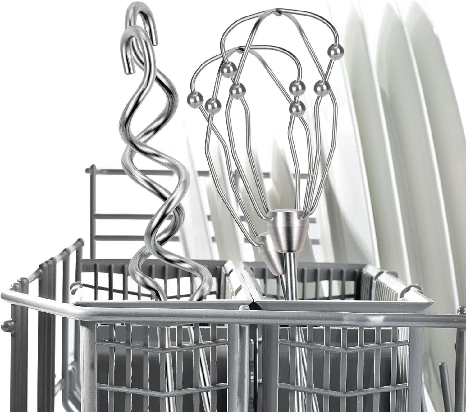 Bosch Handrührer Styline MFQ4835DE, 2X2 Rührbesen, 2 Edelstahl-Nethaken, Spülmaschinengeeignet, 575 W, Blanc Cuisine Naty Shop